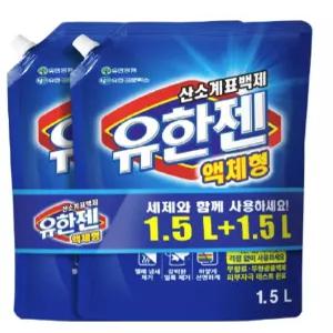 유한양행 유한젠 산소계표백제 액체형 리필 1.5L 4개