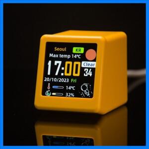 GeekMagic Smalltv-초저렴한 스마트 선물 데스크탑 침대 시계 WiFi 일기 예보 스테이션 사진 앨범(Gif 애니