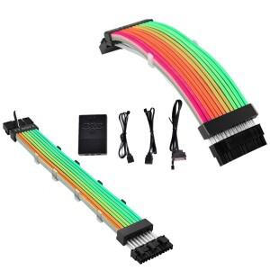 LianLi Strimer Plus V2 5v A-RGB 전원 확장 케이블 24P+8PINX3 키트 마더보드 ATX 24핀 PCI-E GPU 8핀용