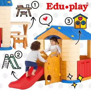 버니토 에듀플레이하우스4 세트 블루 아기아지트 스텝투하우스 유아놀이터장난감