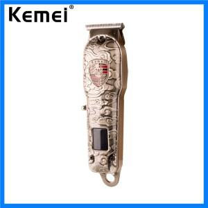 Kemei 남성용 무선 전기 헤어 트리머 충전식 헤어 클리퍼 이발 헤어 커팅 머신 4 리미트 빗 금속 바디