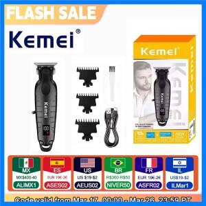 Kemei KM-2293 살롱 레벨 분말 야금 블레이드 전기 가위 헤어 클리퍼 1200 mAh 리튬 배터리 헤어 트리머