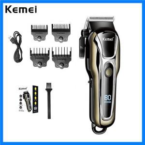 Kemei-1990 전문 페이드 헤어 클리퍼 전기 남성 헤어 트리머 기계 LCD 디스플레이 이발사 헤어 커터 자기