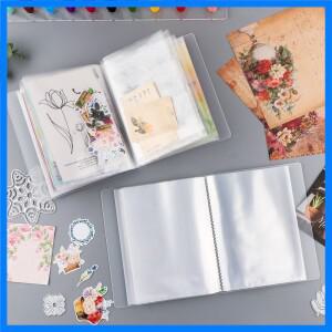 DIY 보관용 정리함 폴더 클리어 스티커 사진 보관 앨범 40 페이지 소책자 스탬프 커팅 다이 보관책 A6 사이