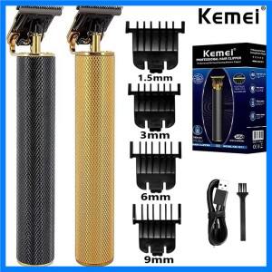 Kemei 1971 남성용 충전식 이발사 헤어 트리머 전기 전문 수염 헤어 클리퍼 코드/무선 헤어 커팅 머신
