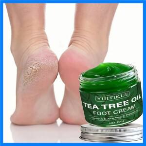 YUITIKUE 식물성 발 크림 100g 티트리 오일 함유 - 발과 피부를 위한 깊은 보습 다용도 하루 두 번 케어