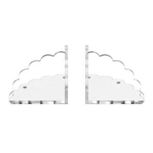 가리비 아크릴 책꽂이 - 미끄럼 방지 패드가 있는 선반 및 장식용 스타일리시하고 내구성이 뛰어난 책꽂이(클리어)