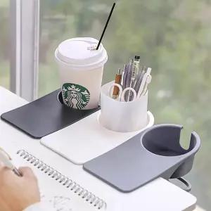 책상 공간활용 컵홀더 집게형 데스크 테이블 텀블러 거치대 사무실 캔 코스터 커피 받침대
