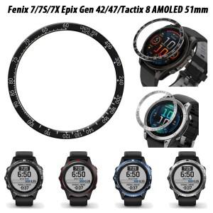 [호환품]Garmin Fenix 8/Tactix 8 용 스테인레스 스틸 범퍼 커버 51mm 7 7X 7S Epix Pro 베젤 링 안티 스