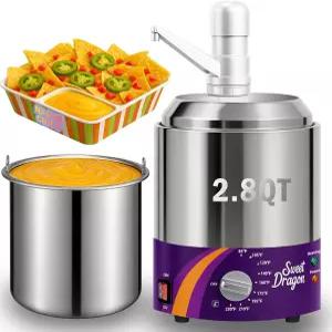 나초 치즈 디스펜서 - 펌프 포함 2.8Qt 딥 워머 9단계 온도 조절이 가능한 핫 퍼지 퀘소 파라 나초용