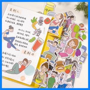 25pcs 체중 감소 스포츠 영양 가벼운 음식 핸드북 스티커 요가 러닝 핸드북 일기 앨범 방수 장식