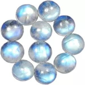 7mm 원형 블루 파이어 AAA 품질 천연 무지개 문스톤 보정 카보숑 루즈 보석 11개 상자.