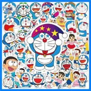 50-100pcs 도라에몽 만화 낙서 스티커 수하물 스케이트 보드 물병 방수 장식 스티커 용품