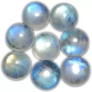 8mm 원형 블루 파이어 AAA 품질 천연 무지개 문스톤 보정 카보숑 루즈 보석 8개 상자.