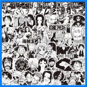10/30/65pcs 흑백 원피스 스티커 Luffy Zoro 애니메이션 스티커 스케이트 보드 오토바이 컵 편지지 클래식