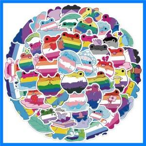 50개의 다채로운 개구리 스티커 - 노트북 노트북 저널 휴대폰 케이스용 방수 DIY 장식 BulingBulingSticker