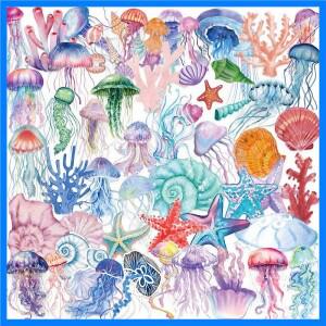 50PCS 해양 생물 시리즈 애완 동물 스티커 DIY 장식 핸드북 스케이트 보드 가방 맞춤형 낙서 데칼 어린이