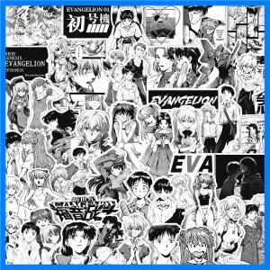 60/70pcs 신세기 에반게리온 흑백 스케치 스티커 일본 고전 애니메이션 머그컵 노트북 스케이트 보드 DIY