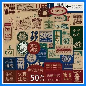 만화 레트로 그래피티 방수 스티커 개성 장식 데칼 여행 가방 스케이트보드 헬멧 기타 도매 10 개 30 개 50