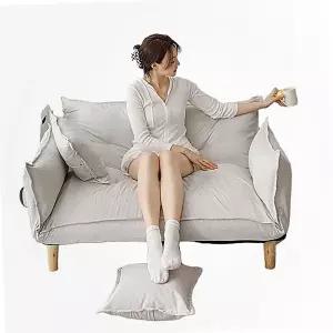 2인용 등받이조절 좌식 린넨 소형 접이식 의자 그레이 스툴 면 1인용 등받이 쇼파 조절