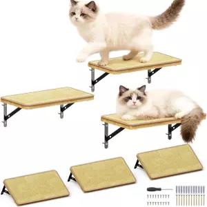 SnowyGo 3Pcs 14 ×8 대형 고양이 벽 선반 - 벽걸이 고양이와 반려동물이 자고 놀고 등산할 수 있는 집기가