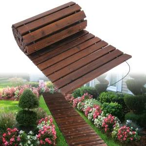 8.2피트 나무 정원 경로 - 내후성 탄산화 소나무 롤아웃 장식용 산책로 야외 디딤돌을 위한 보드워크