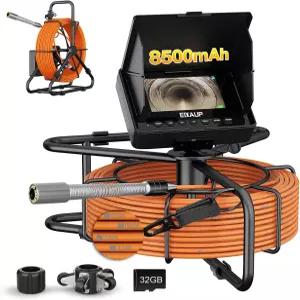 EIXAUP 하수구 카메라 100피트/30미터 4.3인치 파이프 배수 검사 DVR 기능 및 12개의 LED 조명 IP68 방수