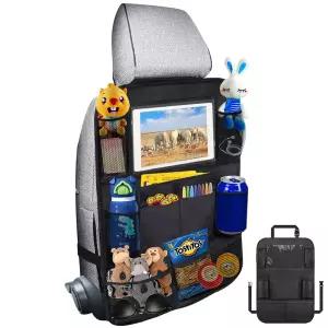 10개의 구획이 있는 Ecurfu 뒷좌석 차량 정리함 10인치 태블릿 홀더 용 방수 보관 가방 - 600D 옥스포드