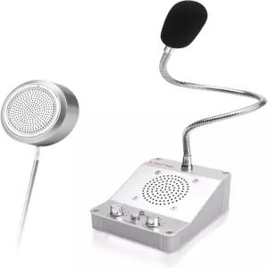 LiwCho 윈도우 인터콤 스피커 시스템 양방향 음성 전송 은행 병원 역 상점용 고출력 Sliver LC-811