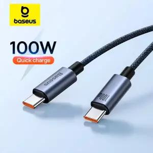 iPhone15 Pro PD100W USB C 용 Baseus 케이블 Xiaomi Samsung MacBook iPad 전화 코드 유형 고속 충전기