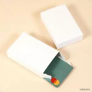 화이트 심플 종이 슬라이드 직사각형 카드 포장 상자 9x5.8cm 선물 답례품 케이스