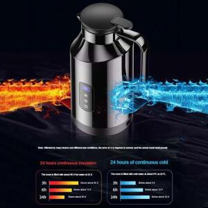 휴대용 차량용 온수기 1500ML 대용량 ABS 스테인리스 스틸 물 가열기 여행용 자동차 12V 24V 차/커피용