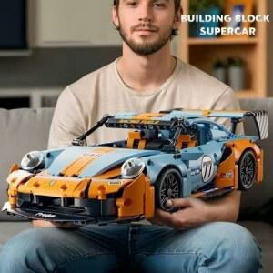 975PCS 1:14 DIY 슈퍼 레이싱카 모델 블록 장난감 학교 복귀 창의적 조립 생일 휴일 선물