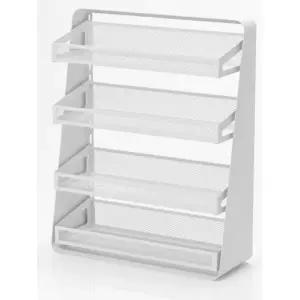 진열대 편의점 선반 약국 매대 디스플레이 가판대 탁상용 화이트 4단