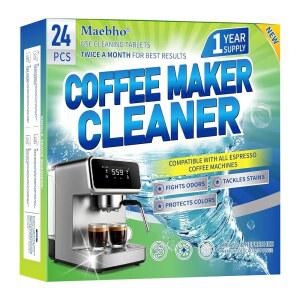 커피 메이커 클리너 & 디스칼러 정제 - 큐리그, 닌자, 브레빌, 델롱기, 밀레, 유라 등에 24가지 PCS 사용, 머신 클리닝 정제로 라임스케일 1년 공급량 제거