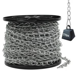 130피트 잭 체인 걸이 두꺼운 강철 작은 가정용 야외 캠핑용 유틸리티 바구니 걸이용 헤비 듀티 식물 두께