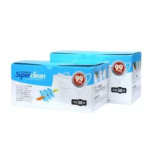 호야댁디자인 3Q 슈퍼클린 덴탈 마스크 대형 50매 일회용마스크