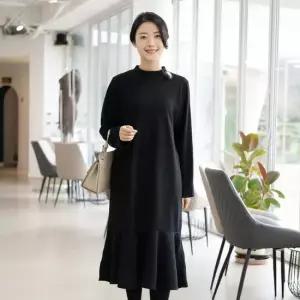 엄마옷 기모 브로치 원피스 1GHJ25169 중년여성 마담 60 70대  빅사이즈 할머니