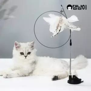 [댕냥이] 붙이는 바닥 고정 고양이 낚싯대 장난감+리필 2종 세트