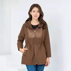 엄마옷 반후드 인조가죽 사파리점퍼 1GHJ24456 중년여성 마담 60 70대  빅사이즈 할머니