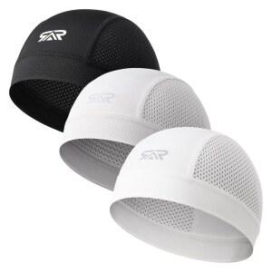 THINDUST 3Pc 메쉬 해골 모자, 남성용 경량 퀵 드라이 스포츠 헬멧 라이너, 쿨링 사이클링 비니