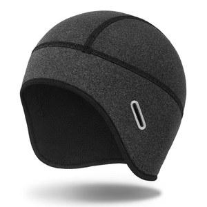 멜라사 겨울 헬멧 라이너 해골 모자, 안경 구멍이 있는 플리스 안감 따뜻한 사이클링 모자, 남성용 보온 모자 비니