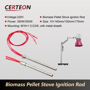 바이오매스 벽난로 점화봉 220V 300W G38 M16 나사형 고속 가열 500°C 긴 수명 목재 펠릿 난로용 산업용