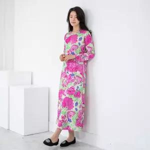 엄마옷 수국 면 원피스 홈웨어 1GHJ24503 중년여성 마담 60 70대  빅사이즈 할머니