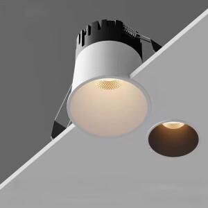 슬림 베젤 스포트라이트 내장형 LED 디밍 가능 다운라이트 거실용 깊은 눈부심 방지 미니 소형 천장등 실내