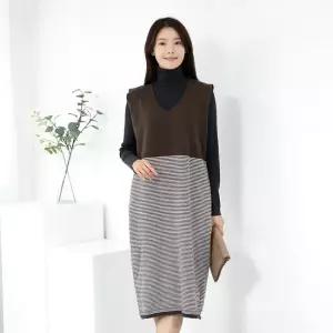 엄마옷 롱조끼 니트 원피스 1GHJ24153 중년여성 마담 60 70대  빅사이즈 할머니