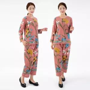 엄마옷 플라워 겉기모 상하세트홈웨어 1GHJ25071 중년여성 마담 60 70대  빅사이즈 할머니