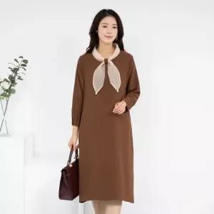 엄마옷 노방타이 리본 원피스 1GHJ24633 중년여성 마담 60 70대  빅사이즈 할머니