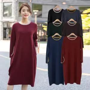 엄마옷 무지배색 원피스 홈웨어 1GHJ24480 중년여성 마담 60 70대  빅사이즈 할머니