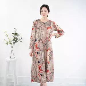 엄마옷 면 기하학 원피스 홈웨어 1GHJ24477 중년여성 마담 60 70대  빅사이즈 할머니